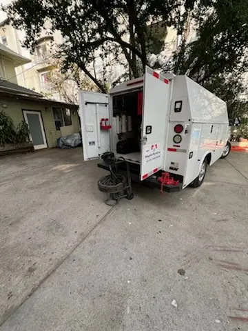 Magnet Plumbing service vehicle on-site for Slab Leak Repair in Hometown Lake Worth Village